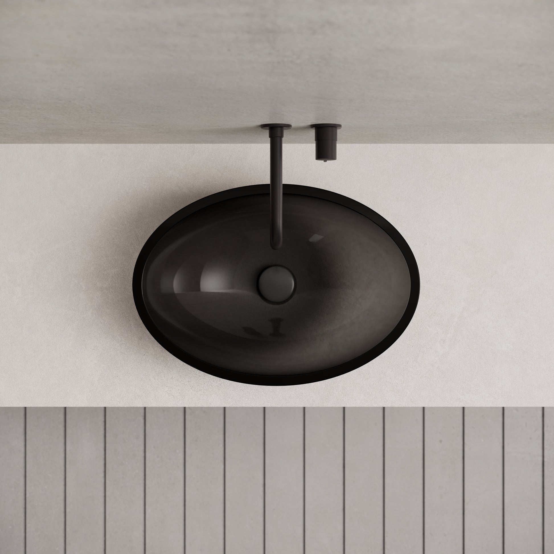 19.7 Inch MonBlari Resin Vessel Bowl Sink Bathroom Sink XA-A62T-TopView