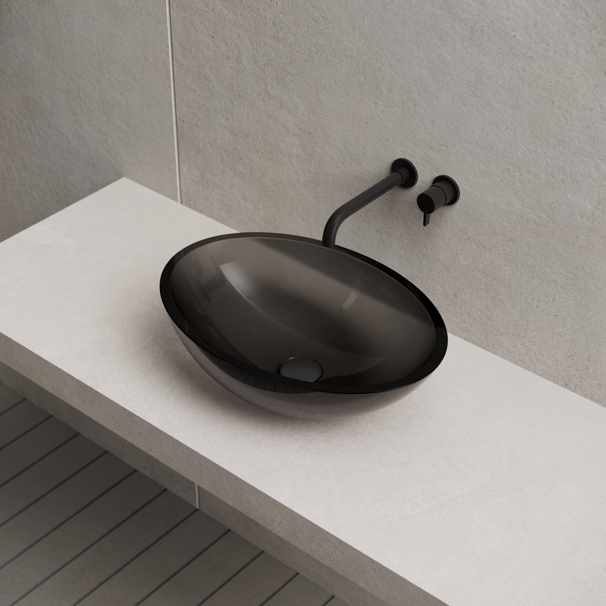 19.7 Inch MonBlari Resin Vessel Bowl Sink Bathroom Sink XA-A62T-RightTop