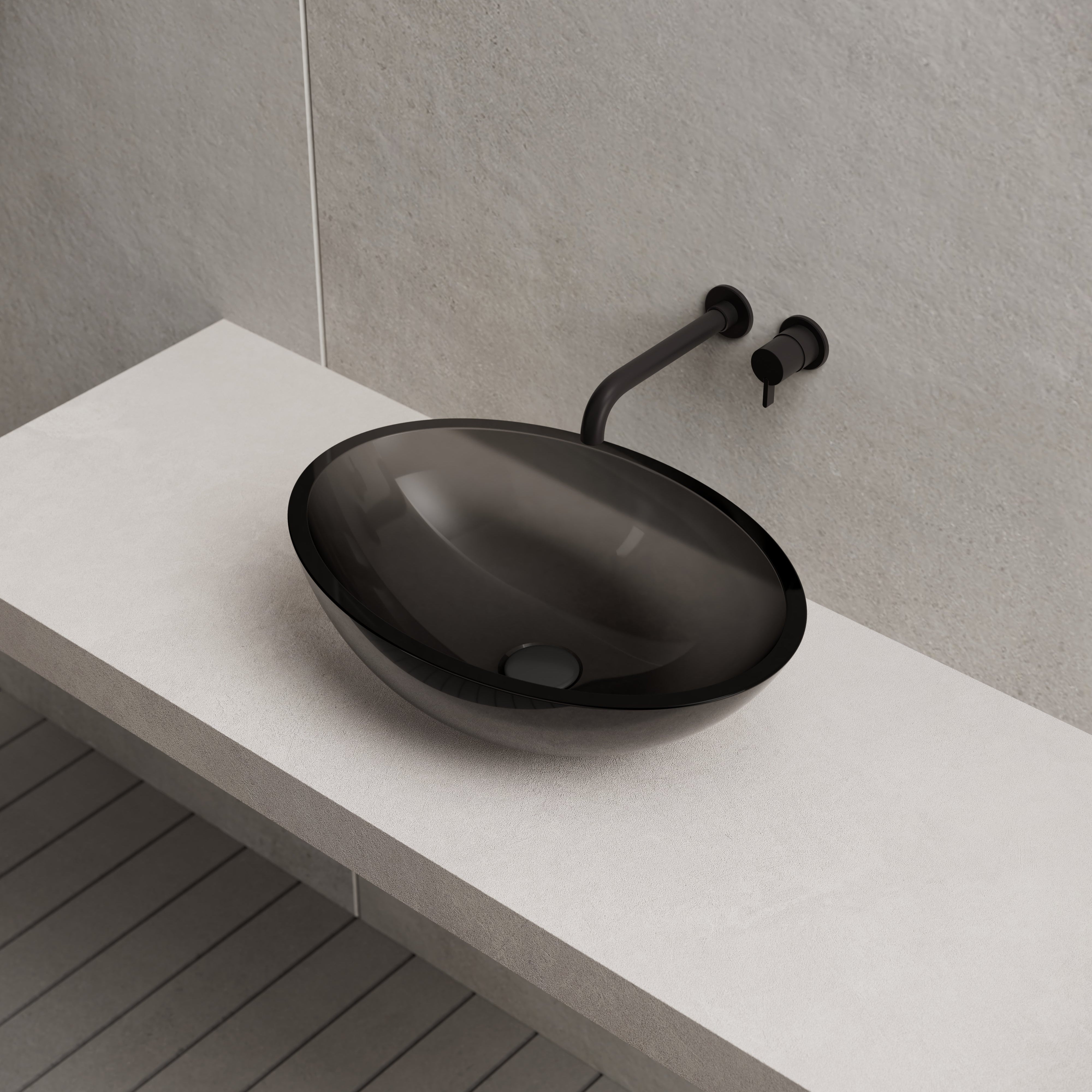 19.7 Inch MonBlari Resin Vessel Bowl Sink Bathroom Sink XA-A62T-RightTop