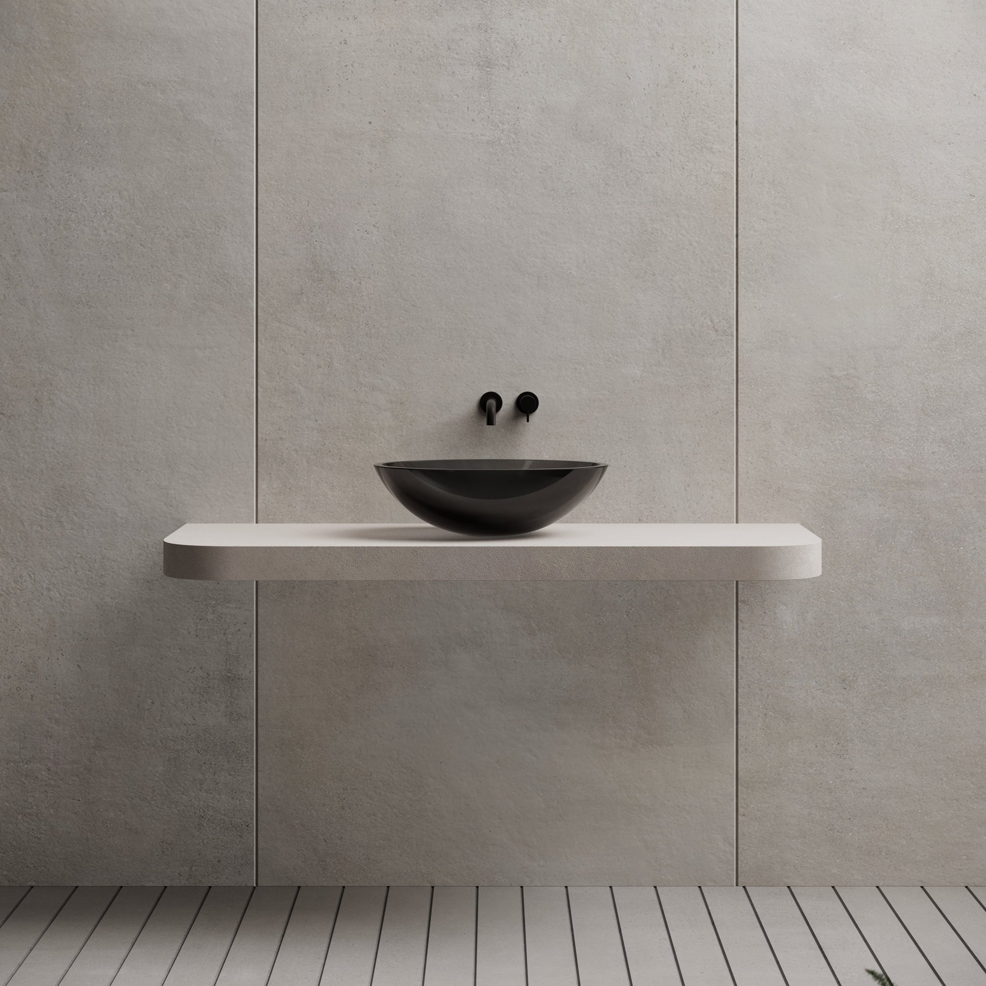 19.7 Inch MonBlari Resin Vessel Bowl Sink Bathroom Sink XA-A62T-FrontView