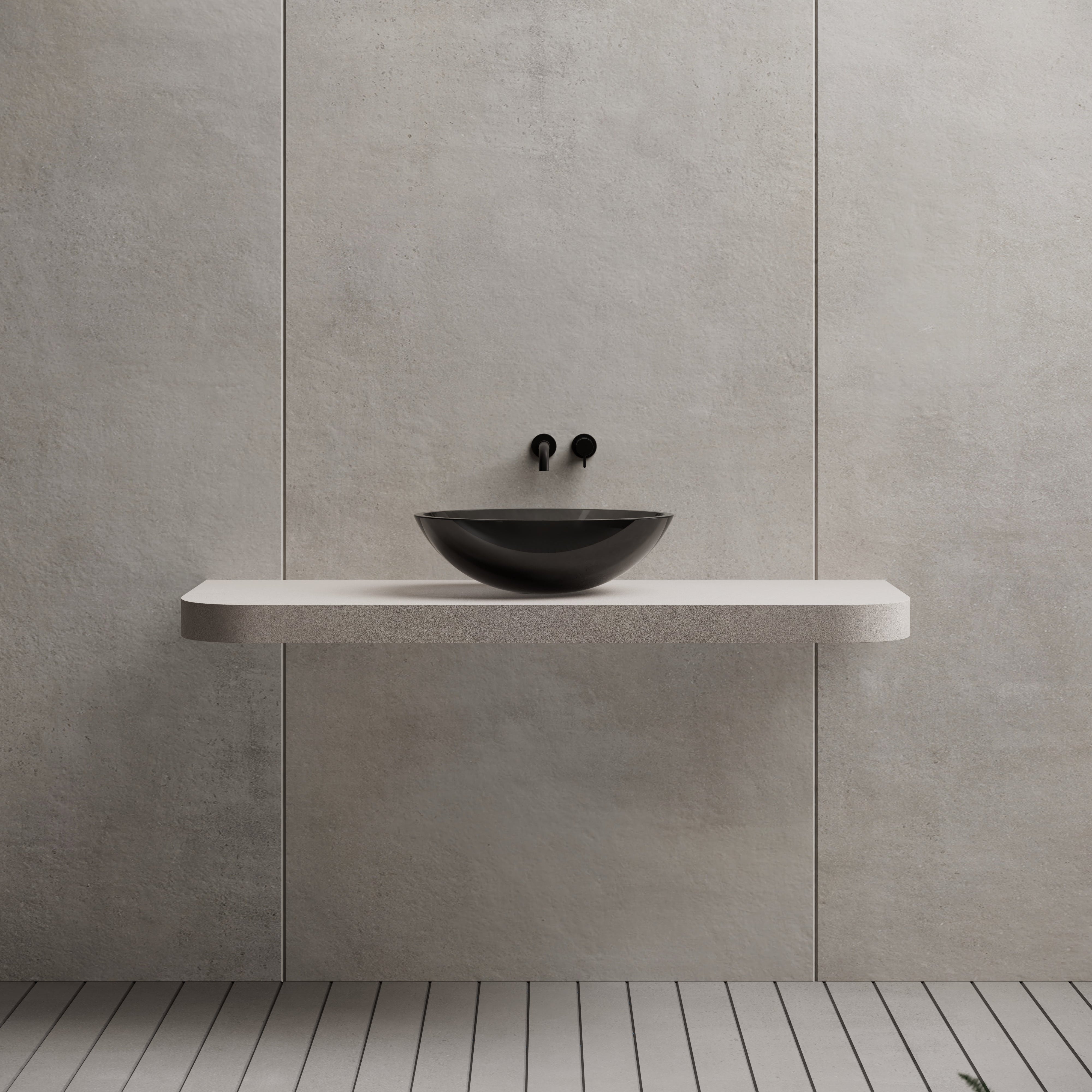 19.7 Inch MonBlari Resin Vessel Bowl Sink Bathroom Sink XA-A62T-FrontView