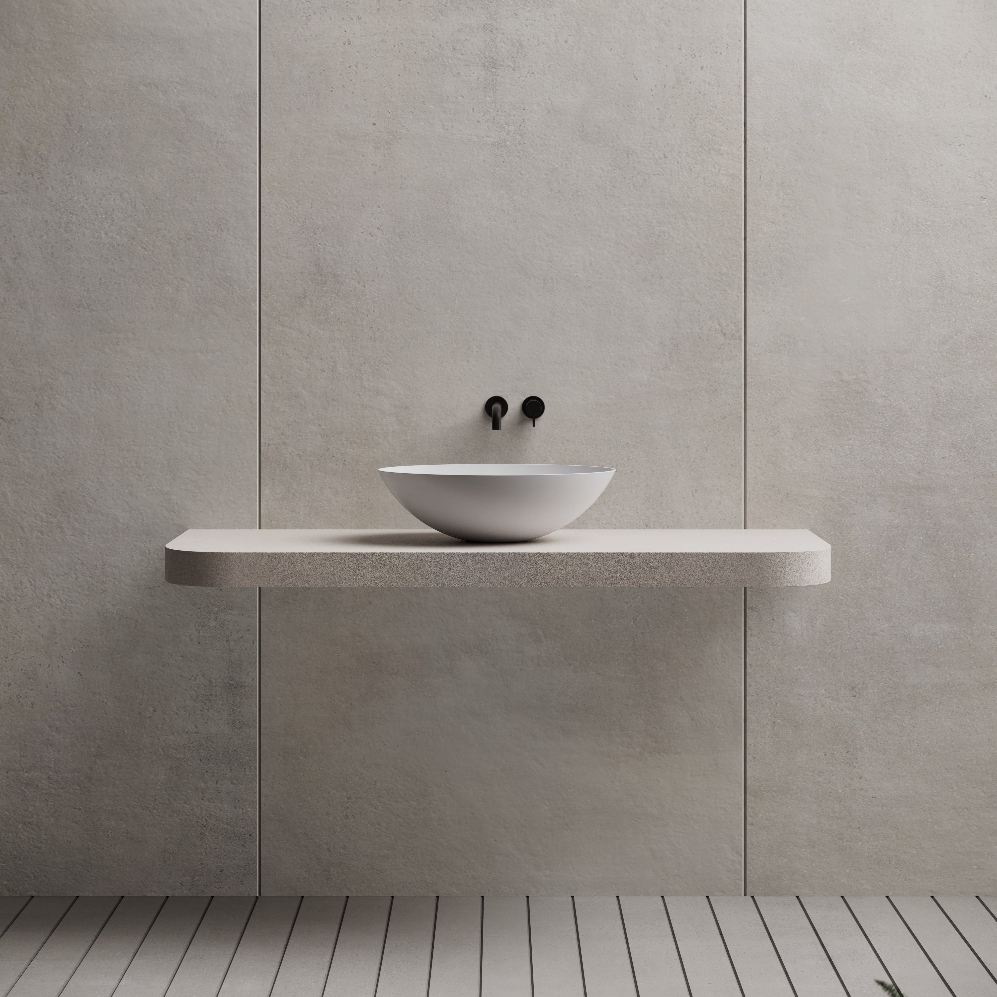 19.7 Inch MonBlari Solid Surface Vessel Bowl Sink Bathroom Sink XA-A72-FrontView