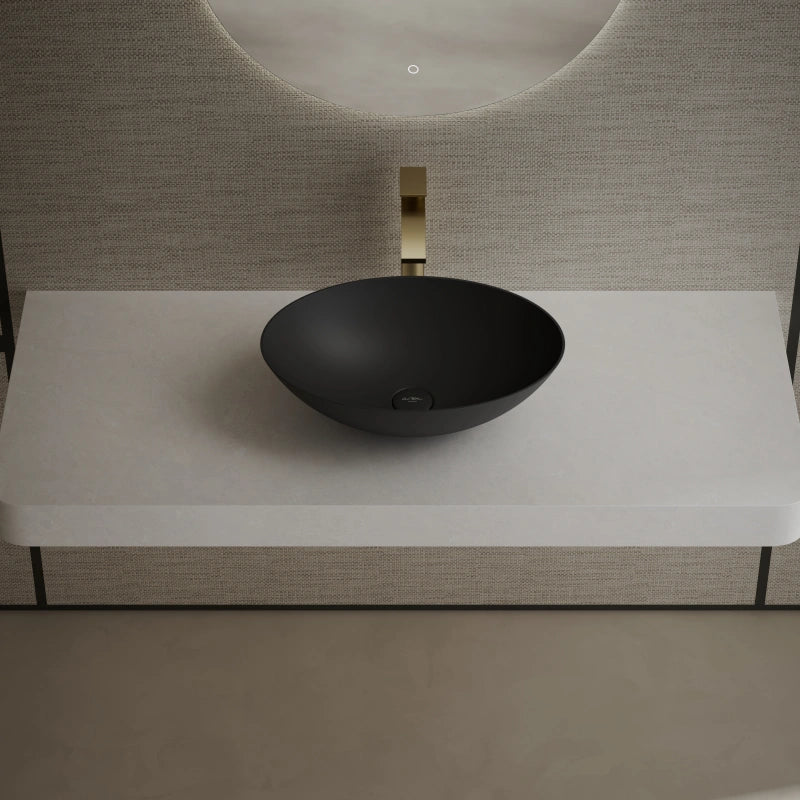 19.7 Inch MonBlari ORION SERIES Solid Surface Vessel Bowl Sink Bathroom Sink