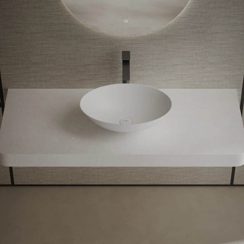 19.7 Inch MonBlari ORION SERIES Solid Surface Vessel Bowl Sink Bathroom Sink