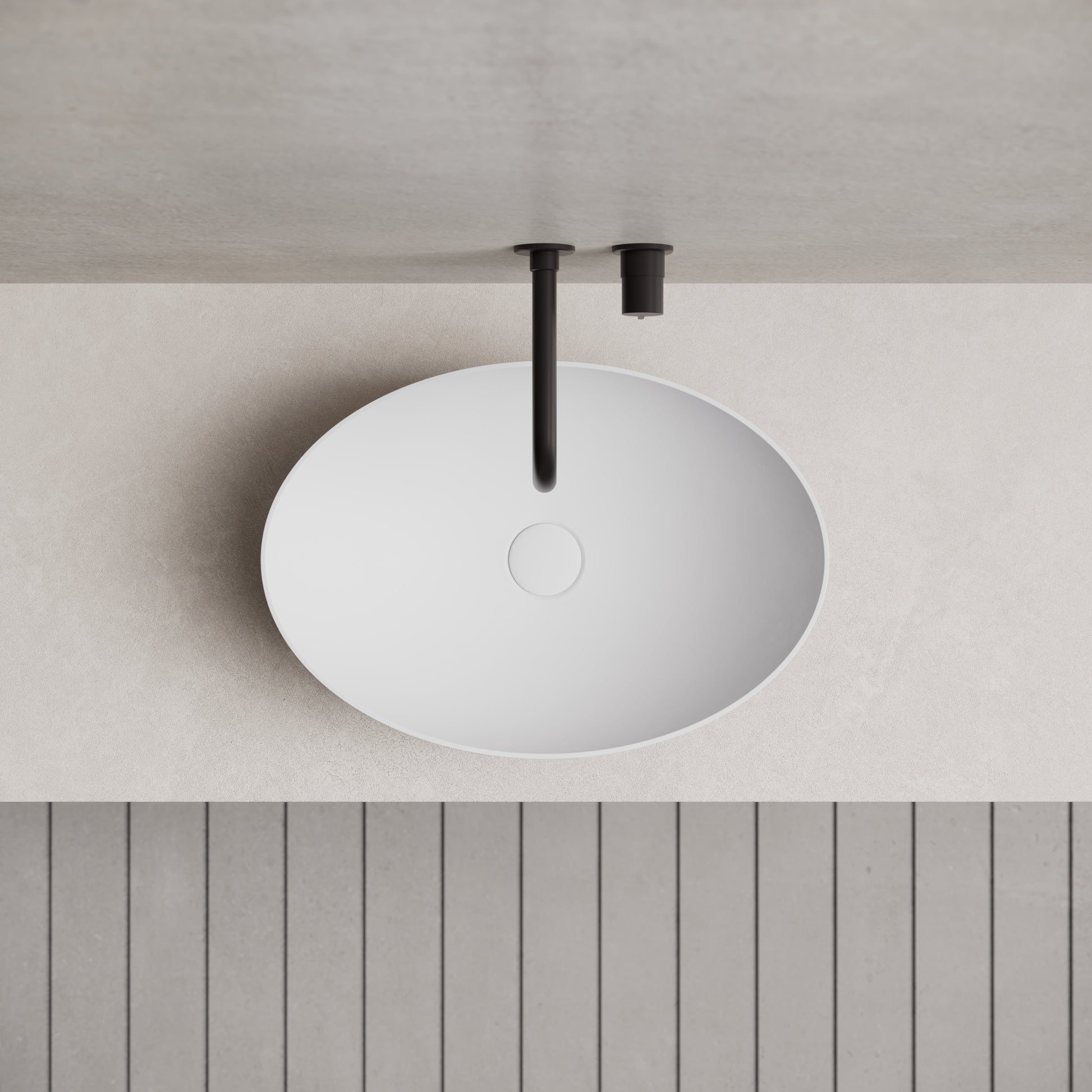 19.7 Inch MonBlari Solid Surface Vessel Bowl Sink Bathroom Sink XA-A72-TopView