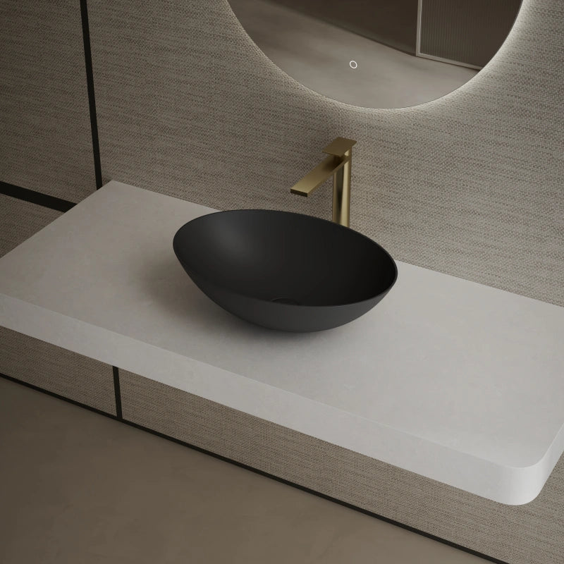 19.7 Inch MonBlari ORION SERIES Solid Surface Vessel Bowl Sink Bathroom Sink