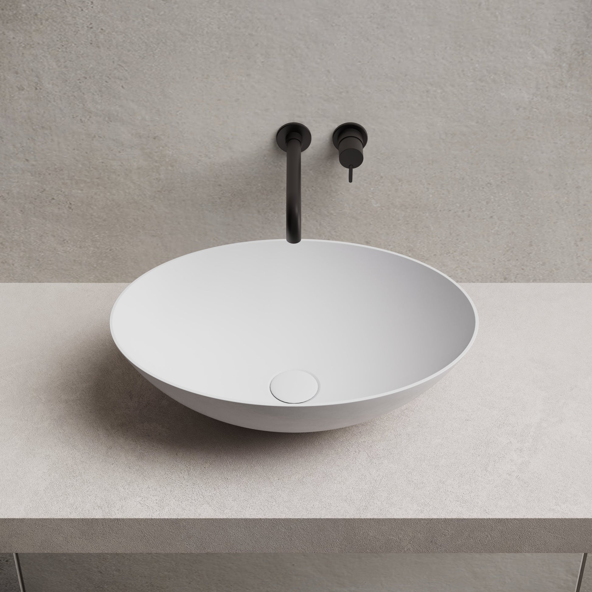 19.7 Inch MonBlari Solid Surface Vessel Bowl Sink Bathroom Sink XA-A72-FrontTop