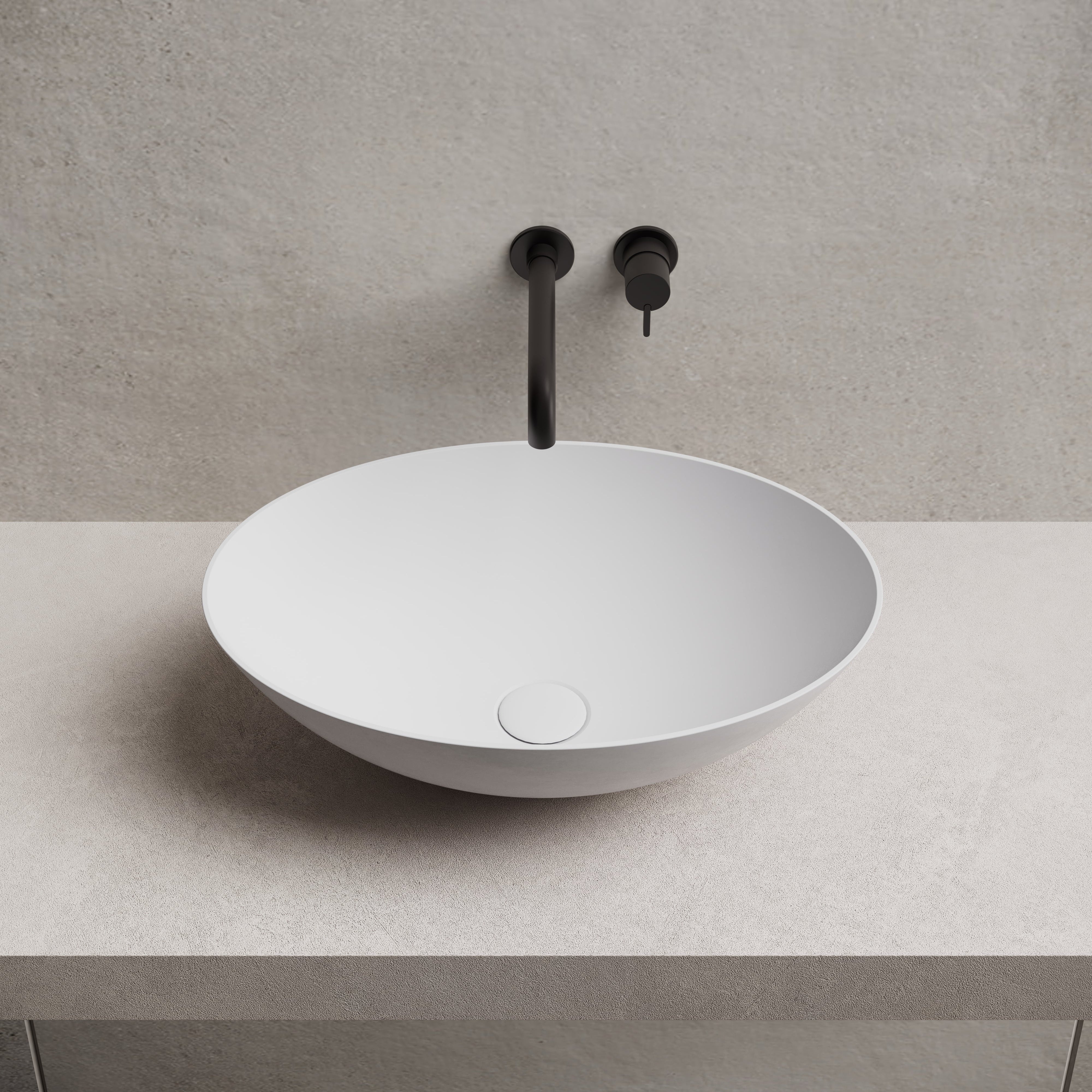 19.7 Inch MonBlari Solid Surface Vessel Bowl Sink Bathroom Sink XA-A72-FrontTop