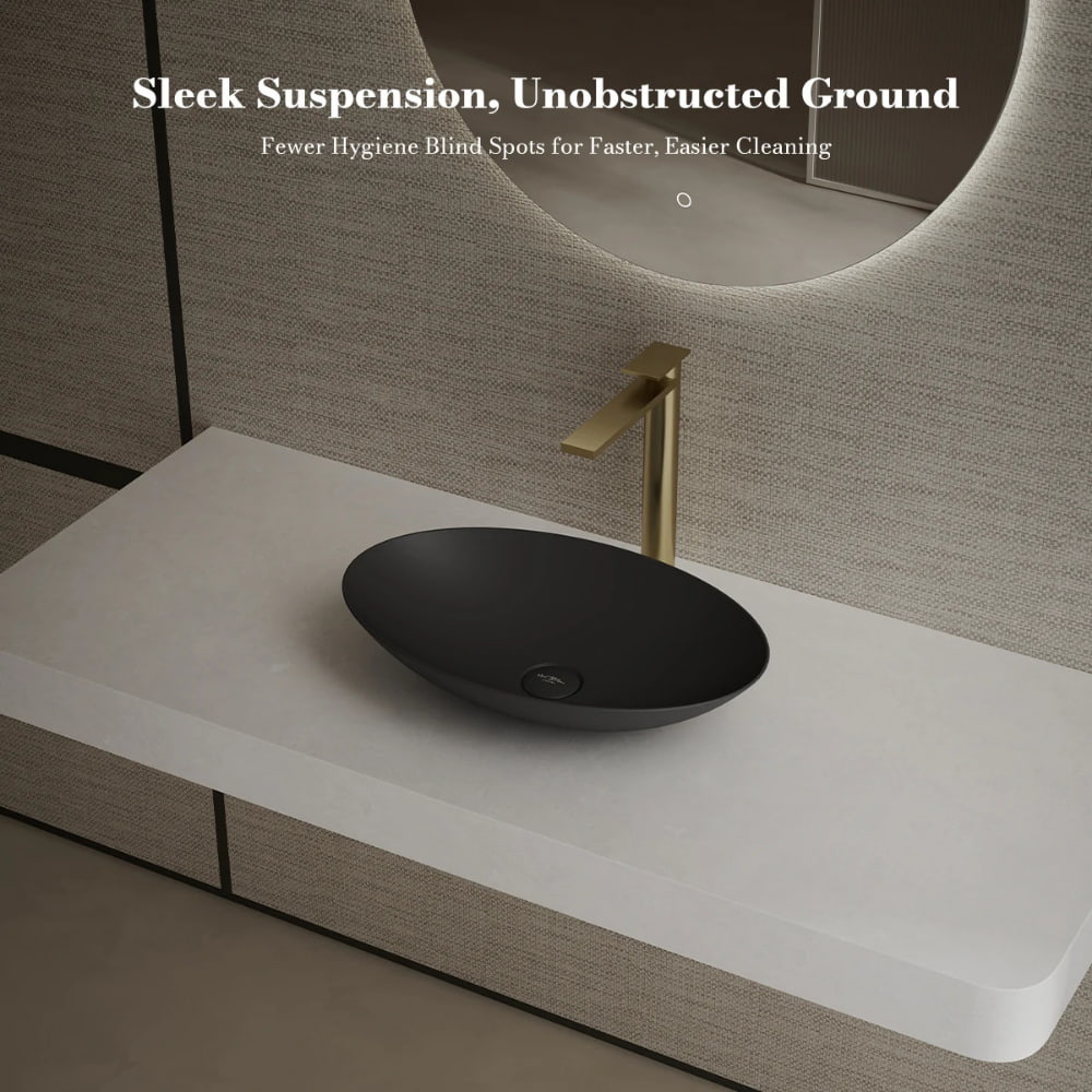 19.7 Inch MonBlari VERVE SERIES Solid Surface Vessel Bowl Sink Bathroom Sink
