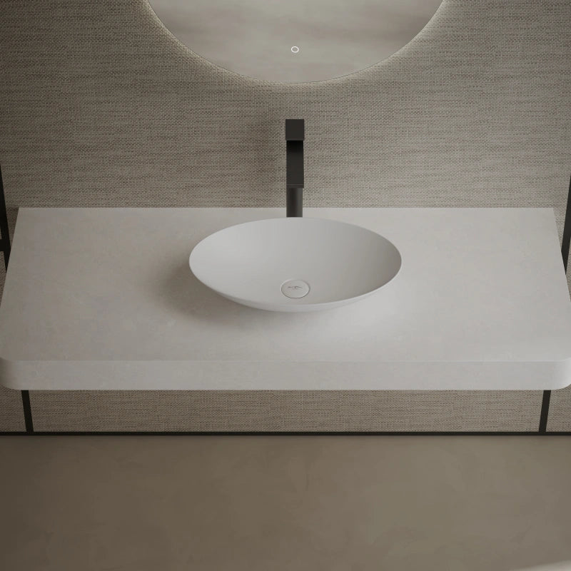 19.7 Inch MonBlari VERVE SERIES Solid Surface Vessel Bowl Sink Bathroom Sink