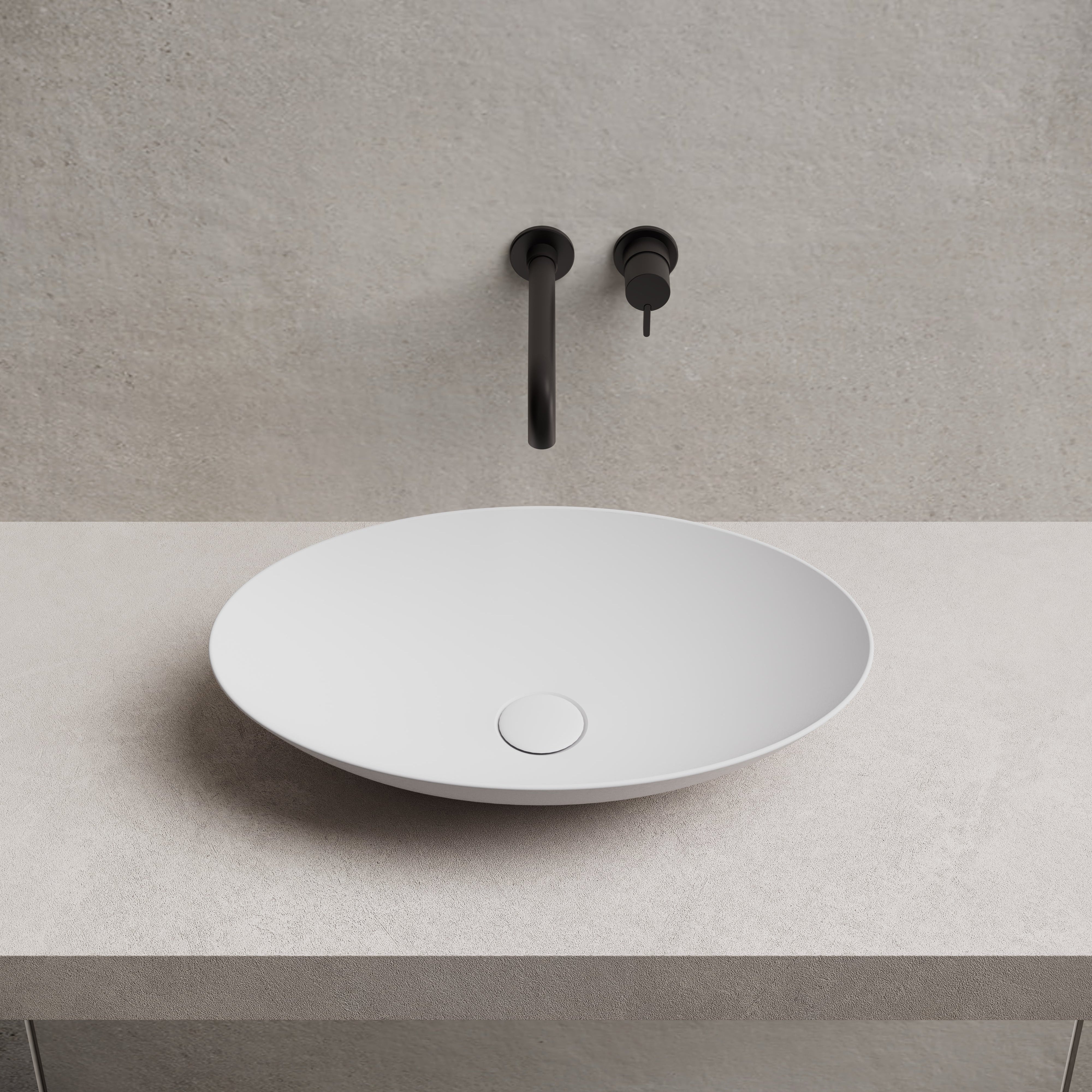 19.7 Inch MonBlari Solid Surface Vessel Bowl Sink Bathroom Sink XA-A73-MW-FrontTop