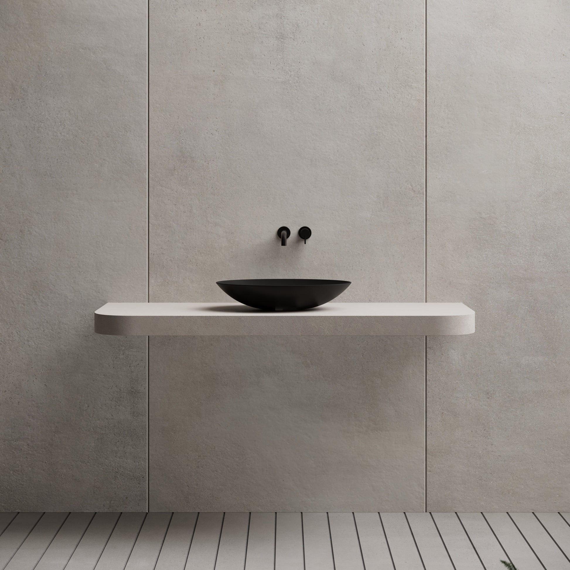 19.7 Inch MonBlari Solid Surface Vessel Bowl Sink Bathroom Sink XA-A73-MW-FrontView