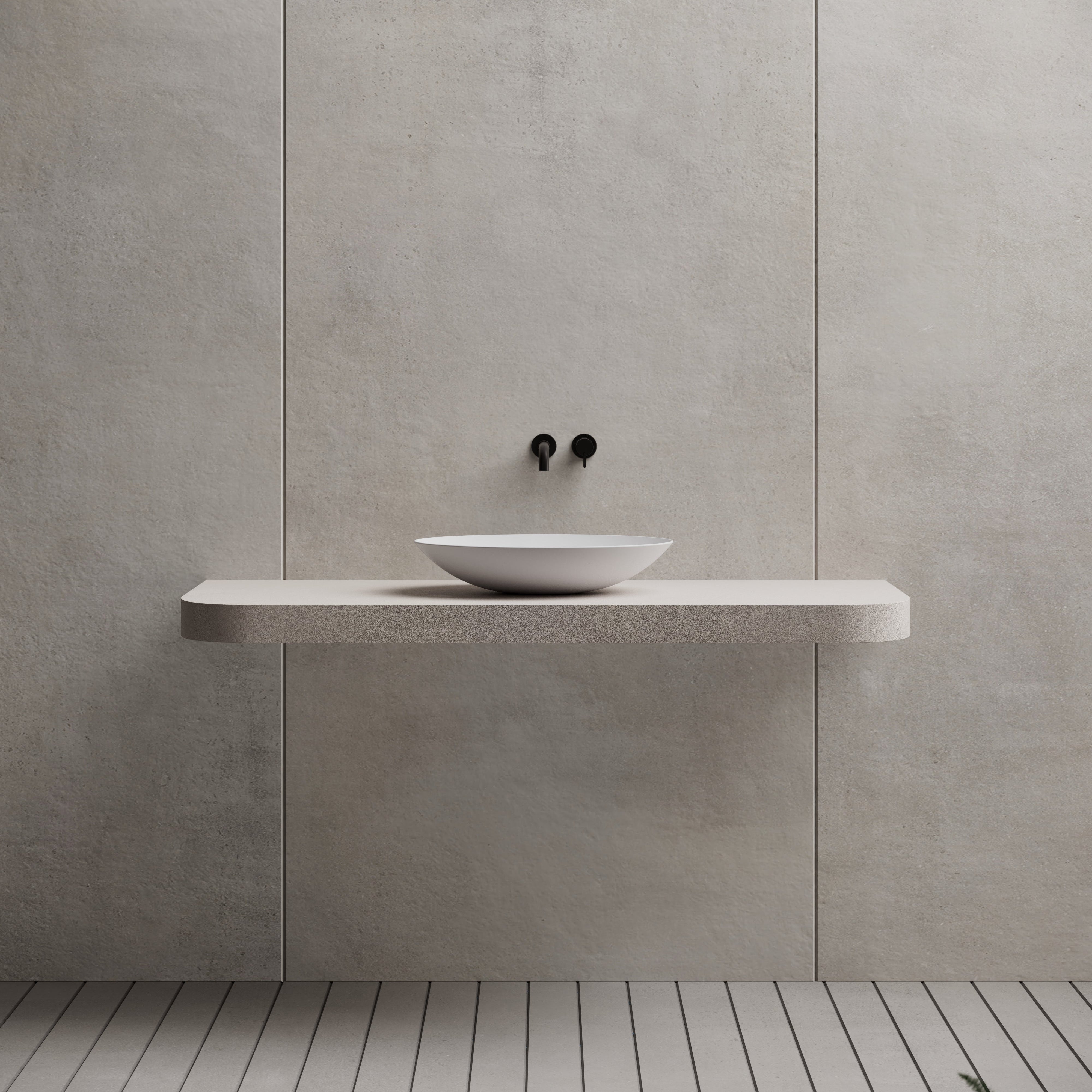 19.7 Inch MonBlari Solid Surface Vessel Bowl Sink Bathroom Sink XA-A73-MW-FrontView