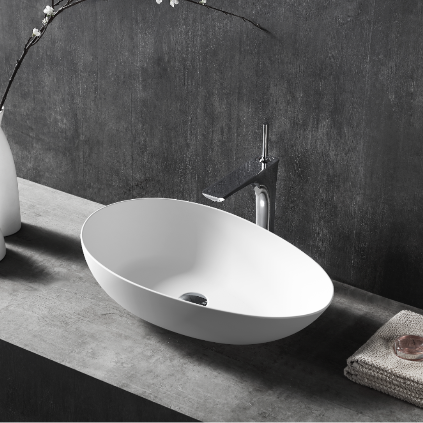 24 Inch MonBlari Solid Surface Vessel Bowl Sink Bathroom Sink-XA-A75-MW