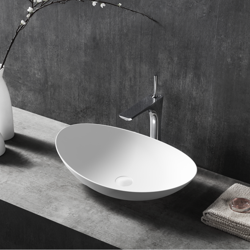 24 Inch MonBlari Solid Surface Vessel Bowl Sink Bathroom Sink-XA-A76-MW