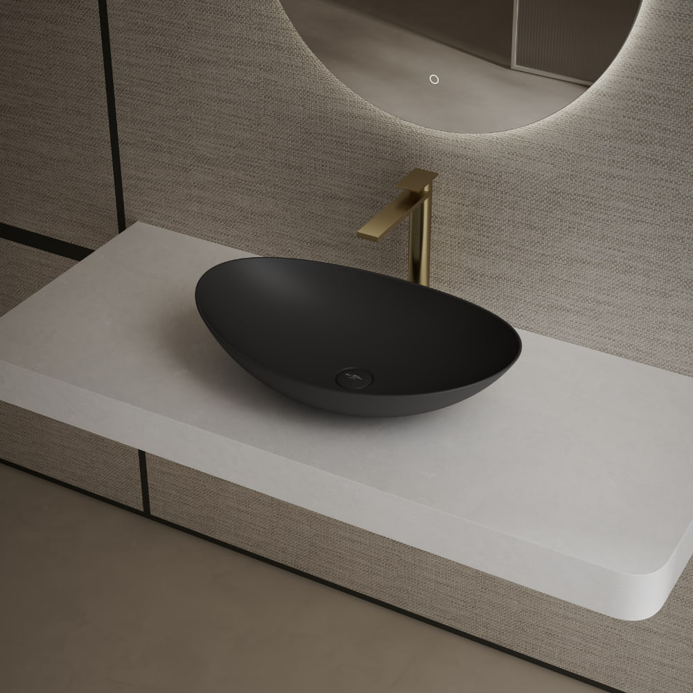 24 Inch MonBlari Solid Surface Vessel Bowl Sink Bathroom Sink