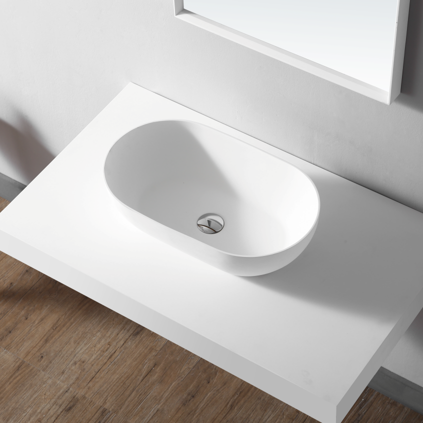 22 Inch MonBlari Solid Surface Vessel Bowl Sink Bathroom Sink-XA-A78-MW