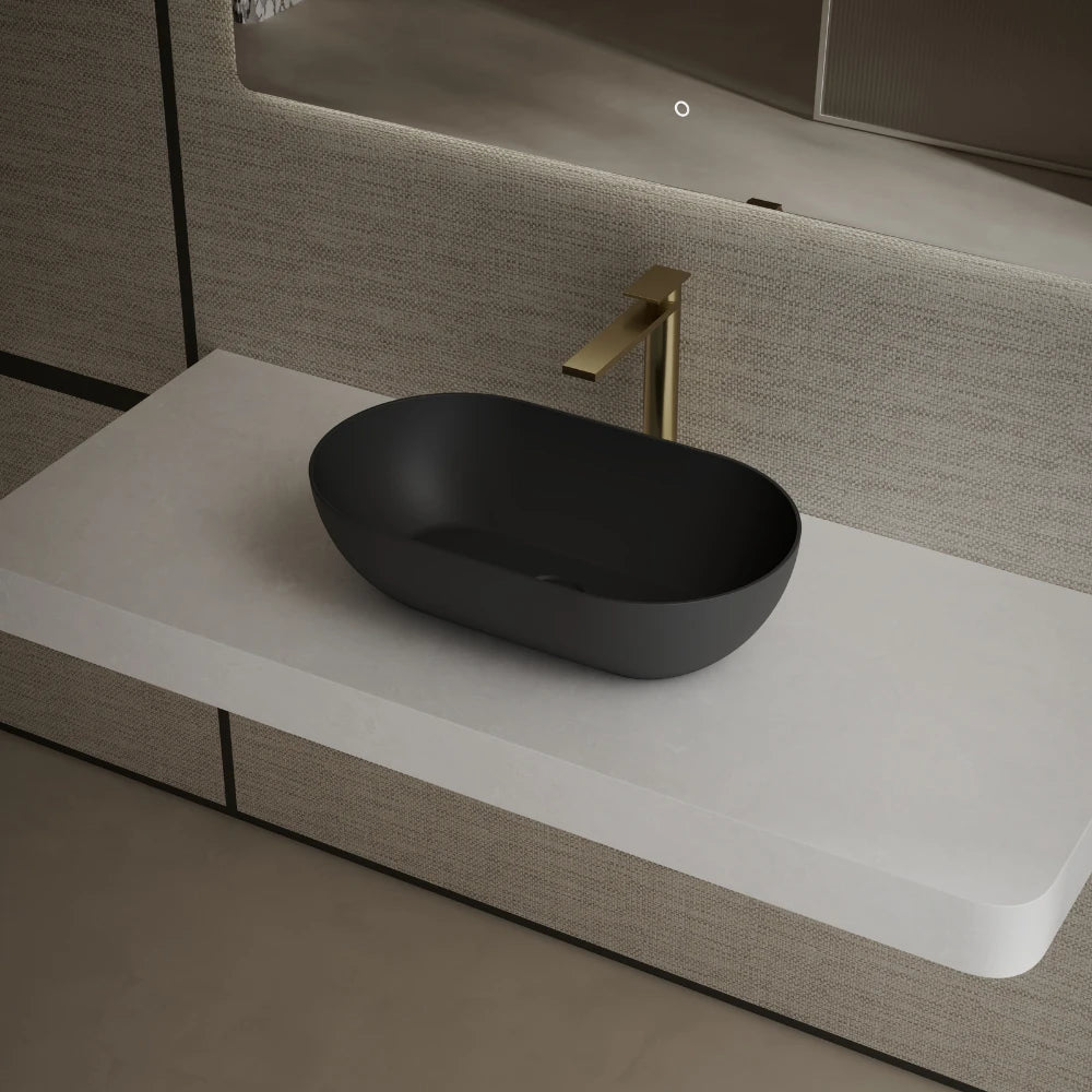22 Inch MonBlari Solid Surface Vessel Bowl Sink Bathroom Sink