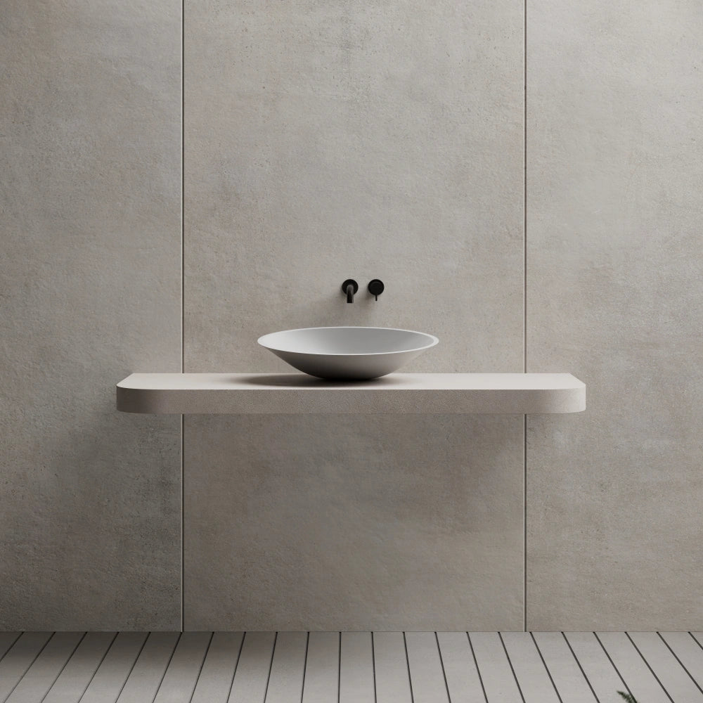 21 Inch MonBlari Oval Bowl Solid Surface Vessel Sink for Bathroom