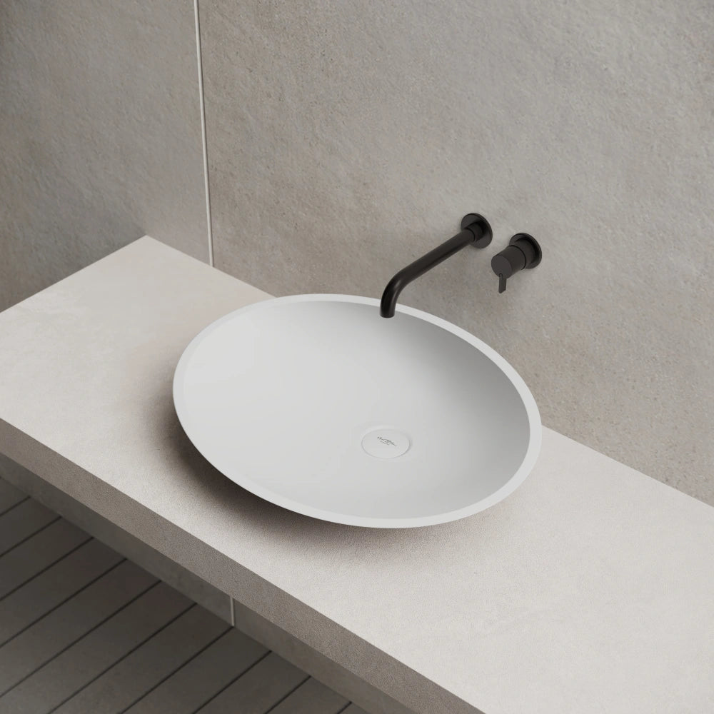 21 Inch MonBlari Oval Bowl Solid Surface Vessel Sink for Bathroom