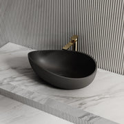 24 Inch MonBlari Modern Oval Solid Surface Vessel Bowl Sink