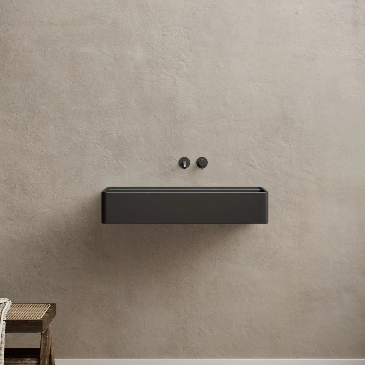 23.6-31.5 Inch MonBlari Solid Surface Wall Mount Sink Bathroom Sink