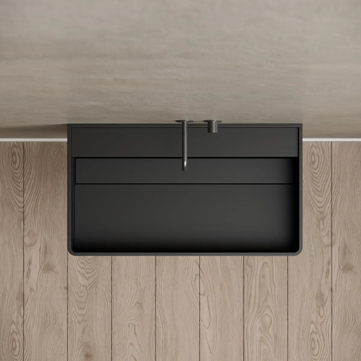 23.6-31.5 Inch MonBlari Solid Surface Wall Mount Sink Bathroom Sink