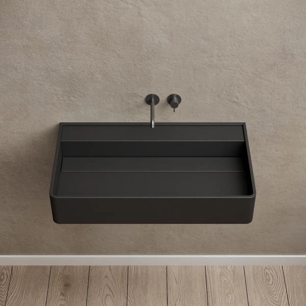 23.6-31.5 Inch MonBlari Solid Surface Wall Mount Sink Bathroom Sink