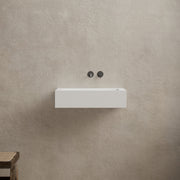 23.6 Inch MonBlari Solid Surface Wall Mount Sink Bathroom Sink TW-G272-MW-FrontView