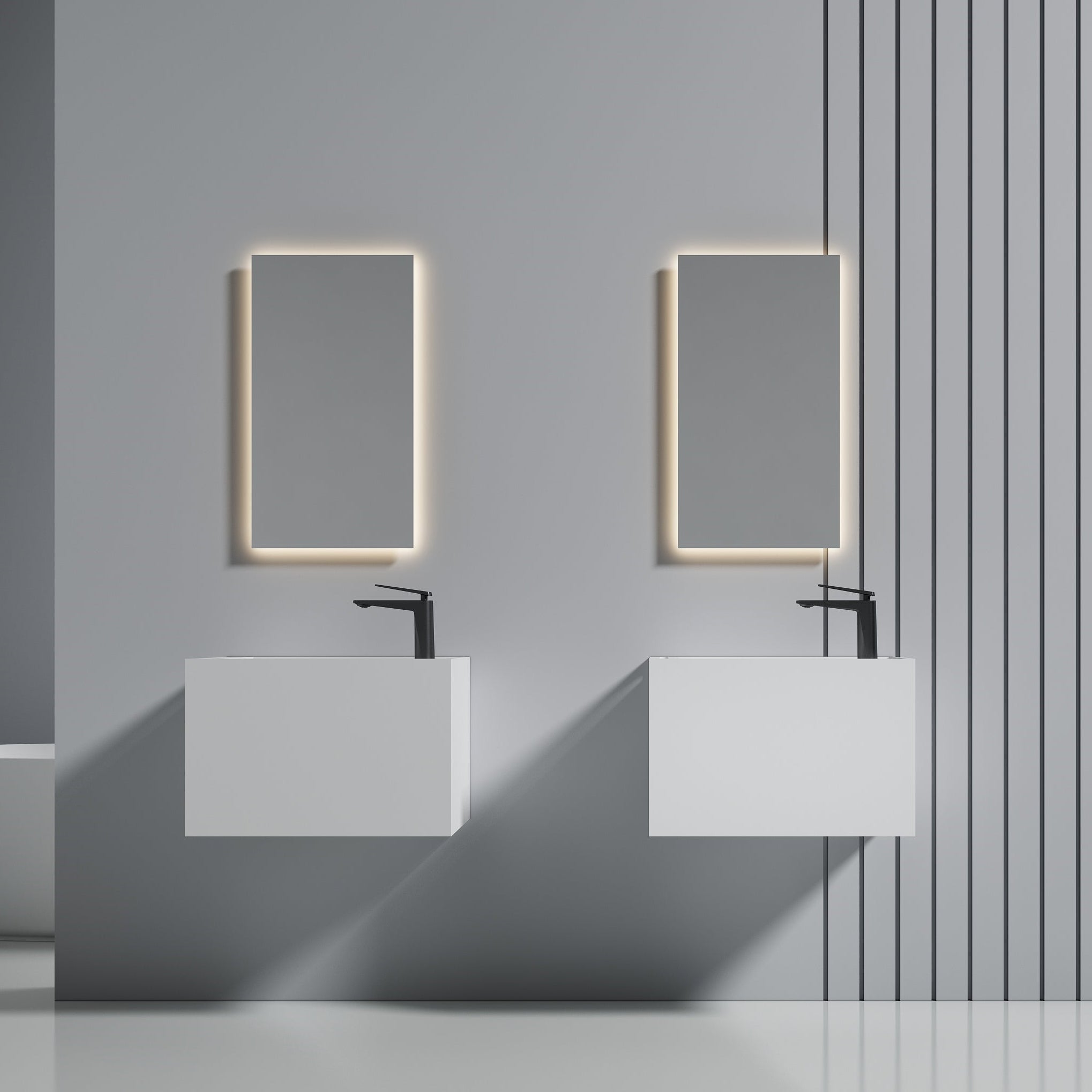 24 Inch MonBlari Solid Surface Vessel Bowl Sink Bathroom Sink-XA-G32-LR-FrongView