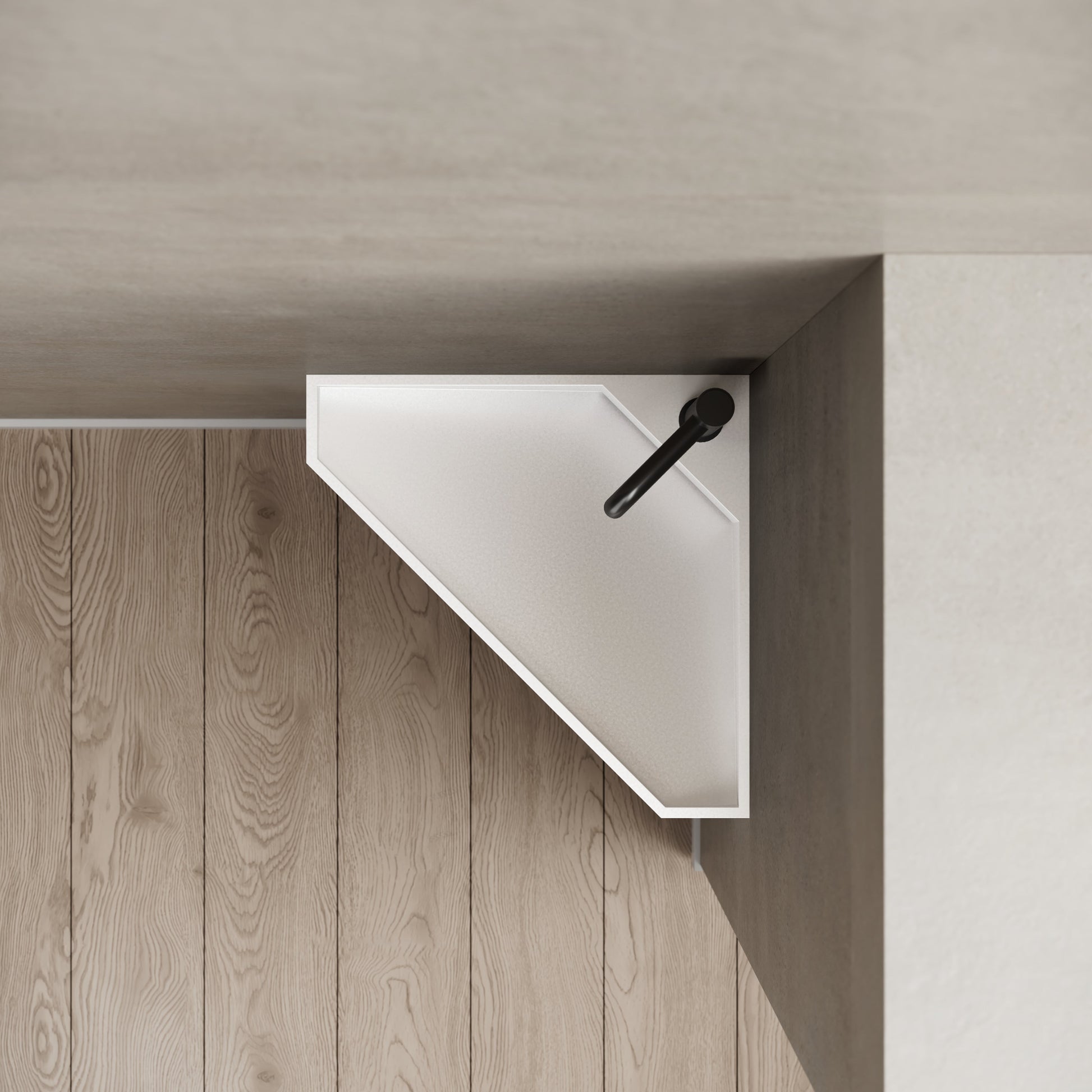 19.7 Inch MonBlari Solid Surface Wall Mount Sink XA-G70-TopView