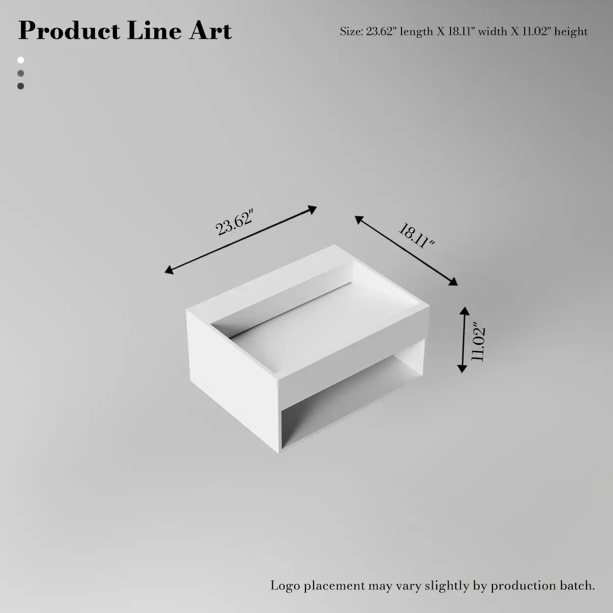 23.6-31.5 Inch MonBlari Solid Surface Bathroom Vessel Wall Mount Sink