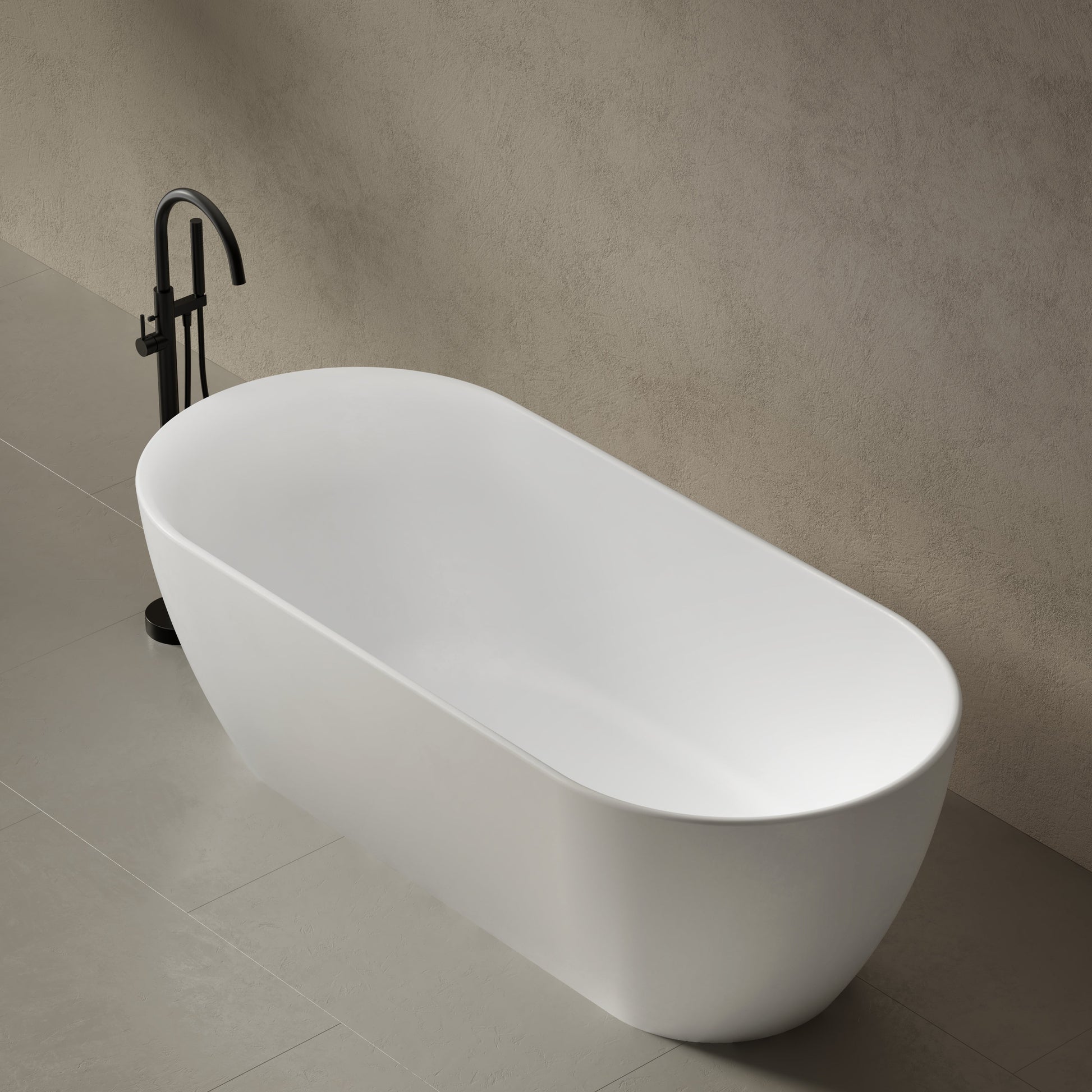 66.9 Inch MonBlari Solid Surface Freestanding Bathtub XR-7101--RightTop