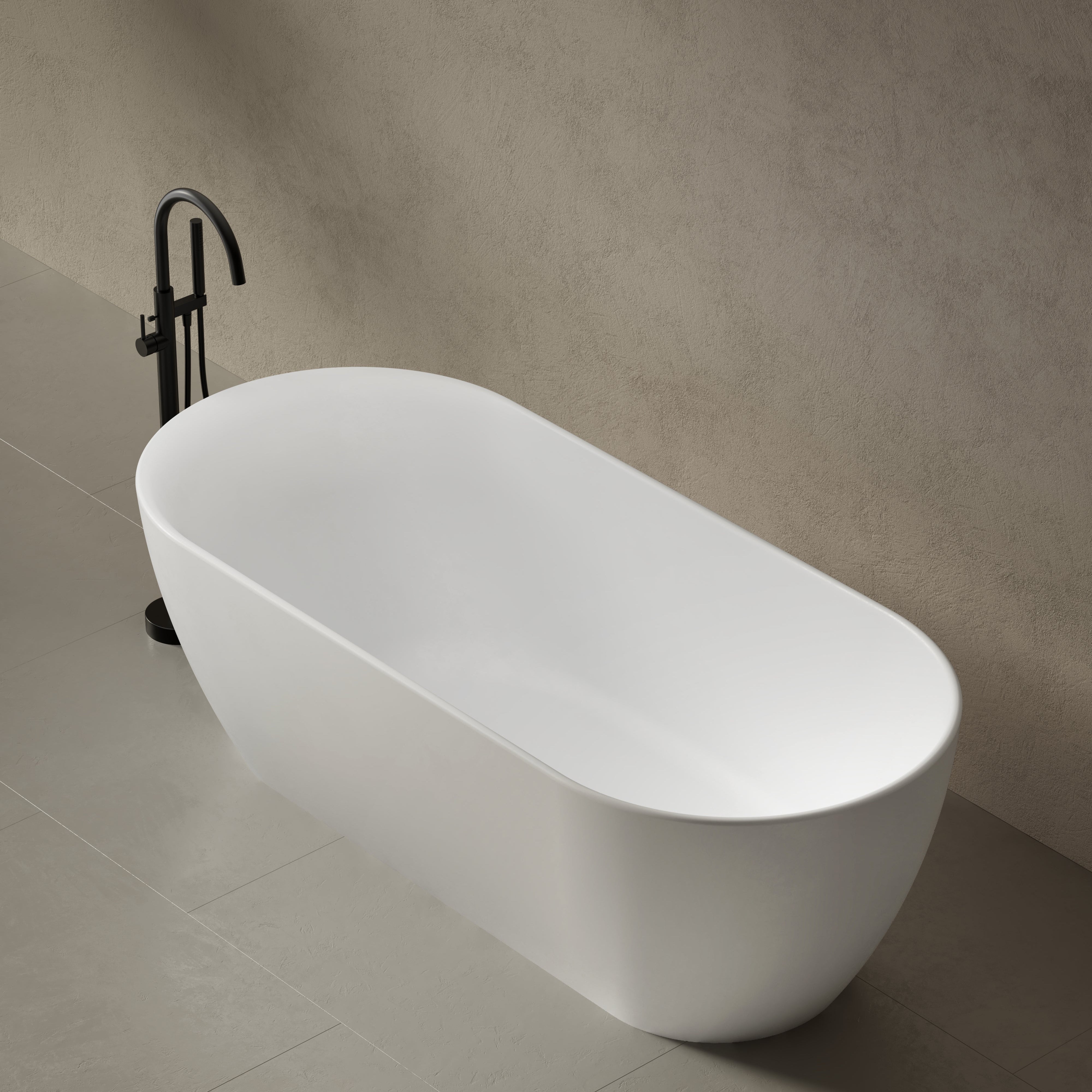 66.9 Inch MonBlari Solid Surface Freestanding Bathtub XR-7101--RightTop