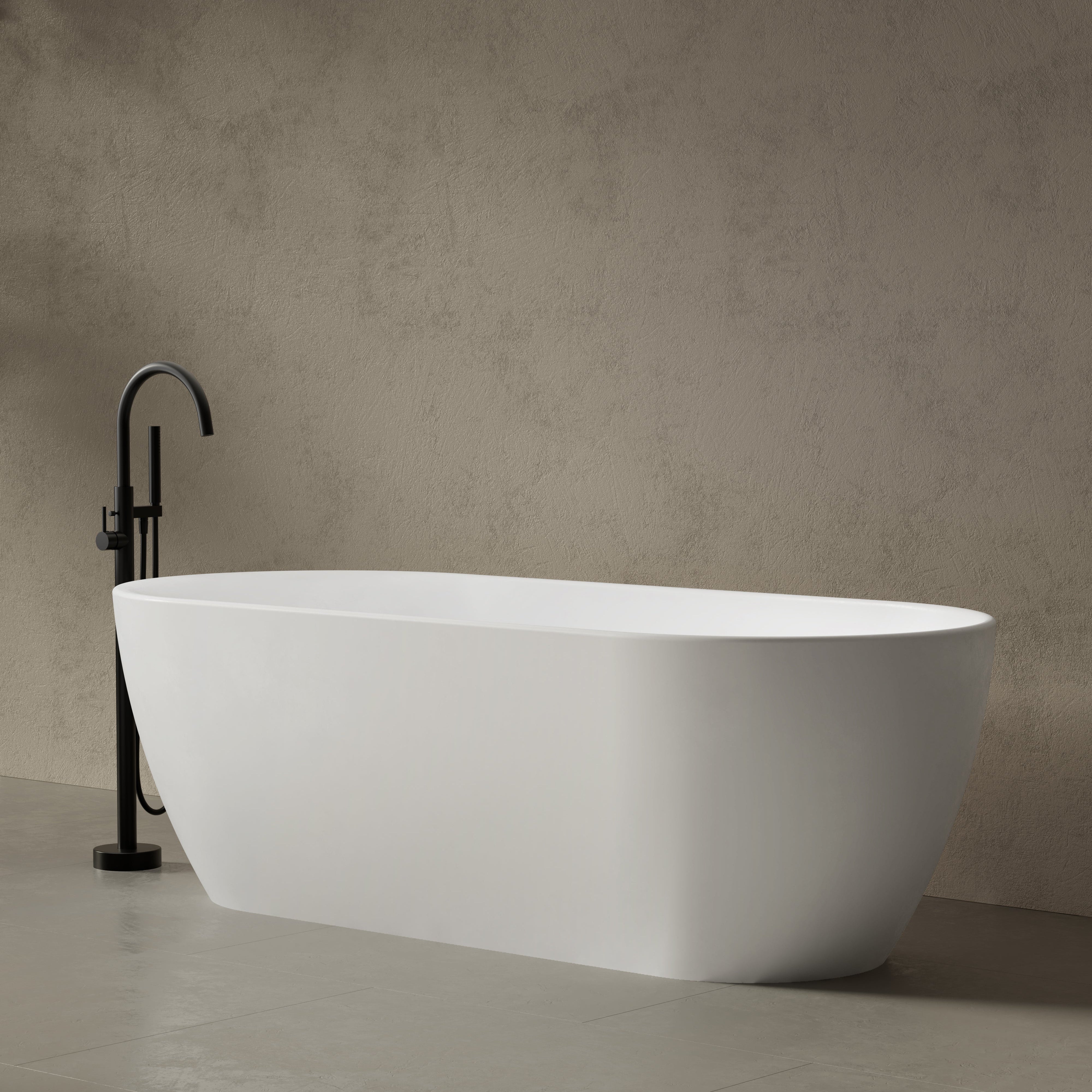 66.9 Inch MonBlari Solid Surface Freestanding Bathtub XR-7101-SideView