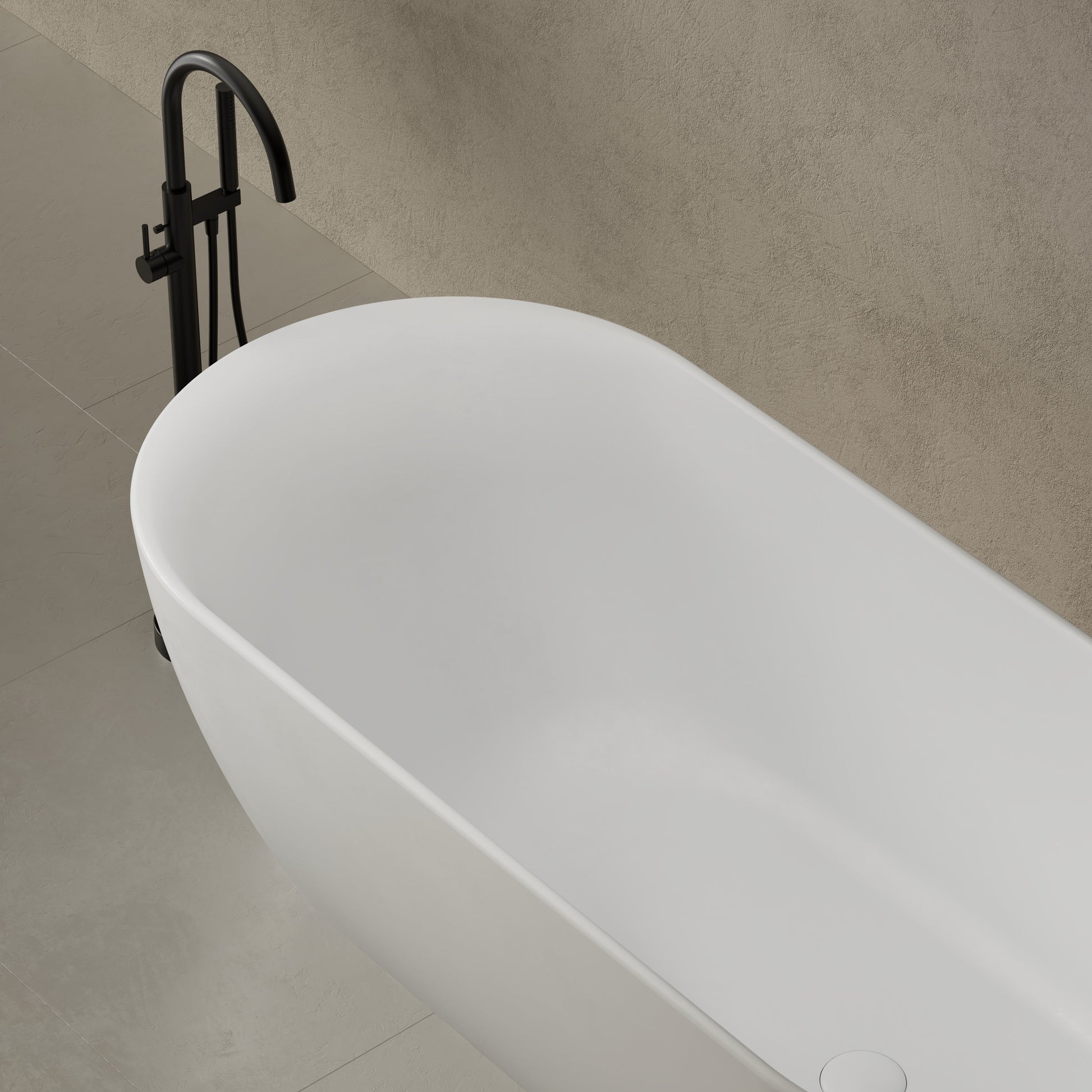 66.9 Inch MonBlari Solid Surface Freestanding Bathtub XR-7101-TopCloseUp