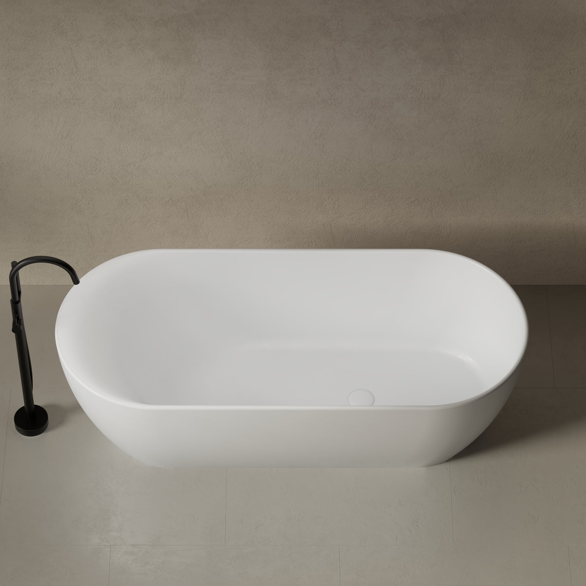 66.9 Inch MonBlari Solid Surface Freestanding Bathtub XR-7101-FrontTop