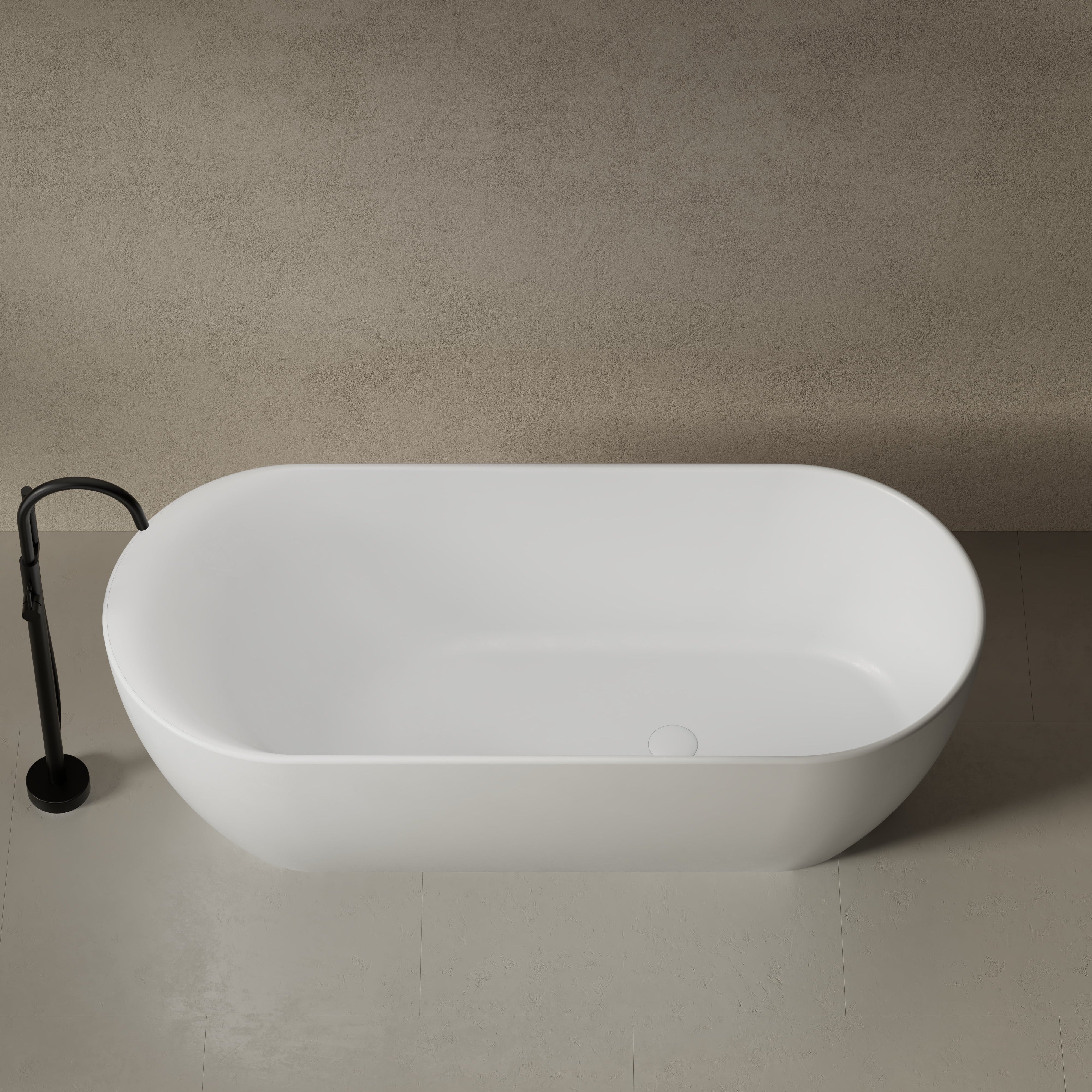 66.9 Inch MonBlari Solid Surface Freestanding Bathtub XR-7101-FrontTop