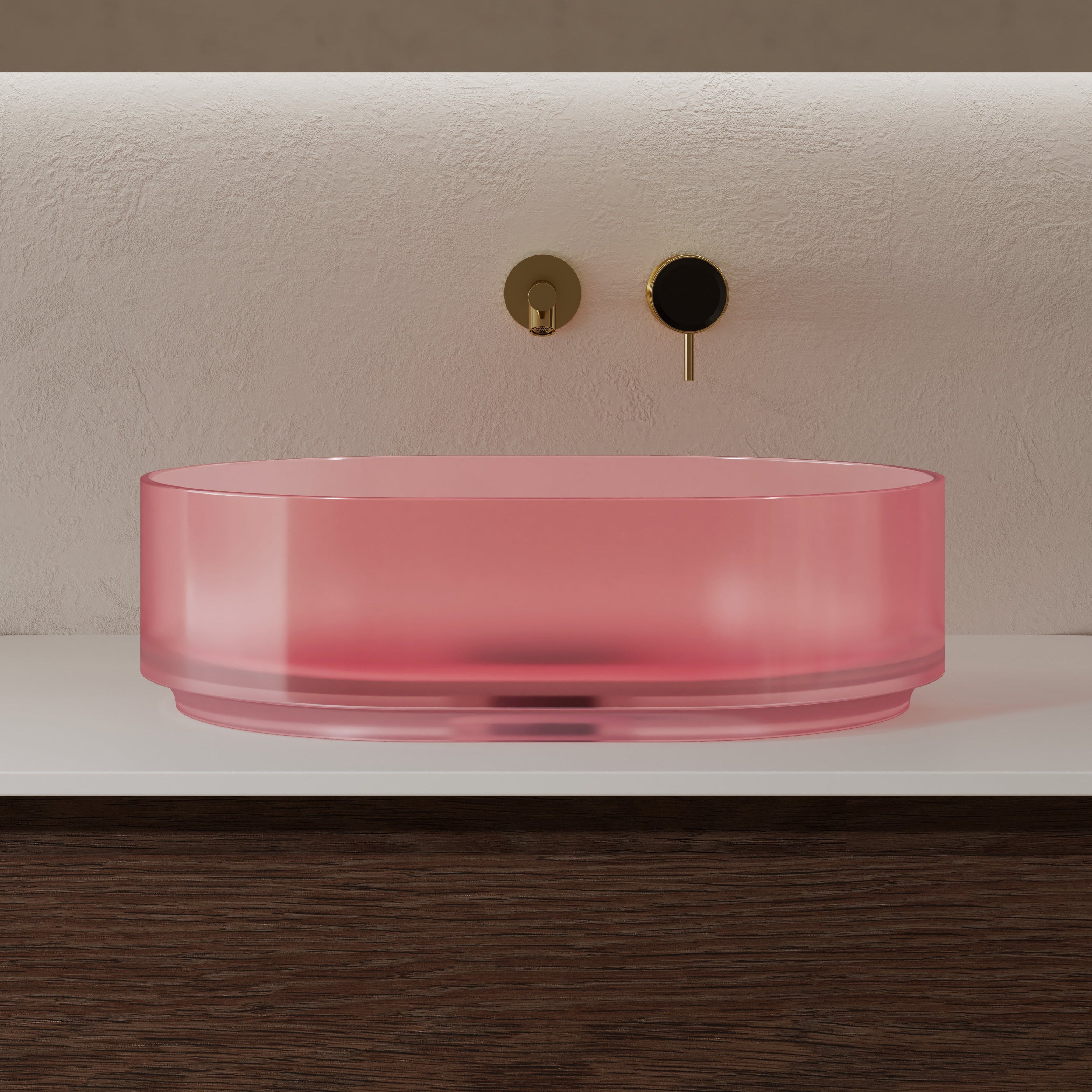 MonBlari Resin Vessel Bowl Sink Bathroom Sink XR-A001T-TP-FrontView