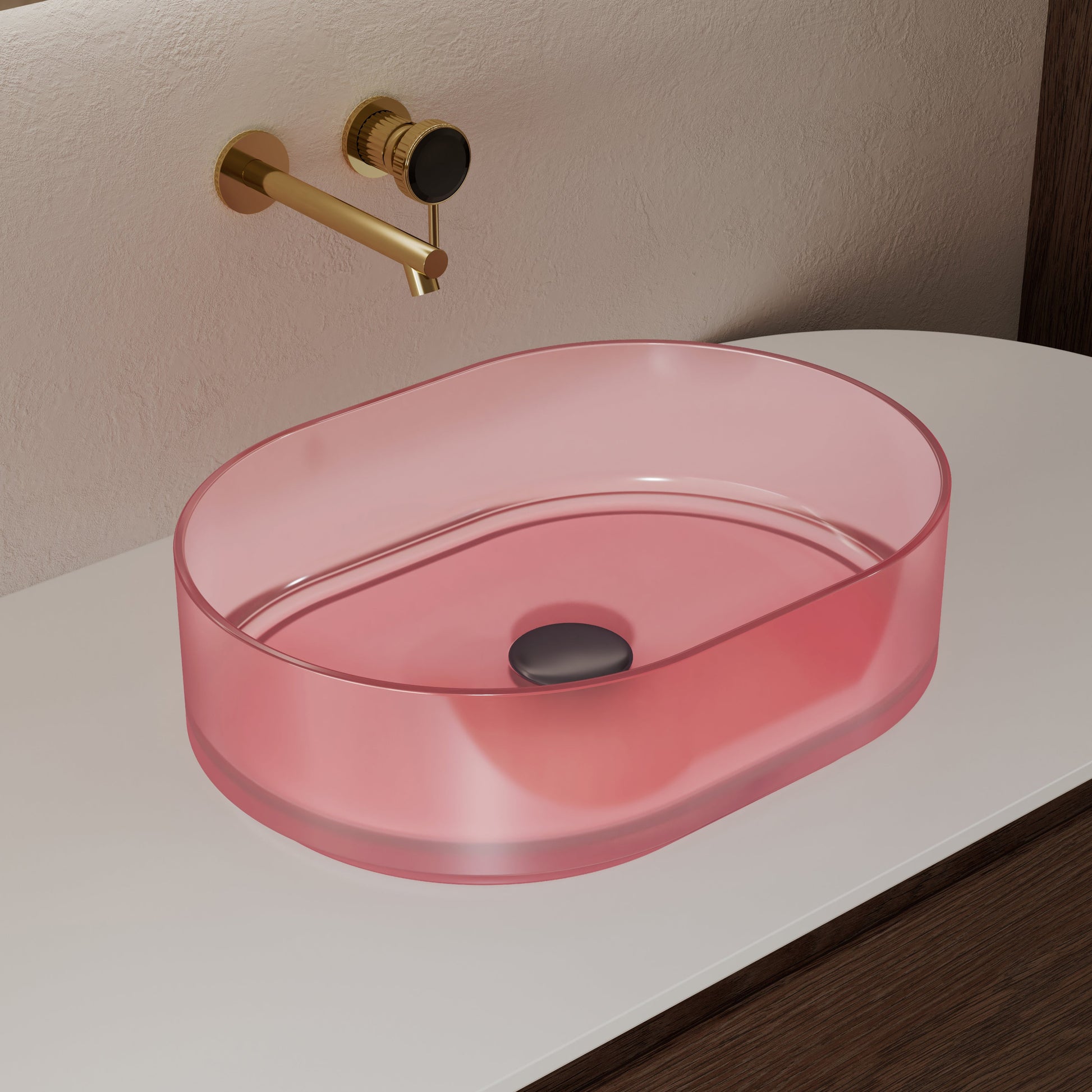 MonBlari Resin Vessel Bowl Sink Bathroom Sink XR-A001T-TP-SideTop