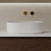 MonBlari Solid Surface Vessel Bowl Sink Bathroom Sink XR-A001-MW-FrontView