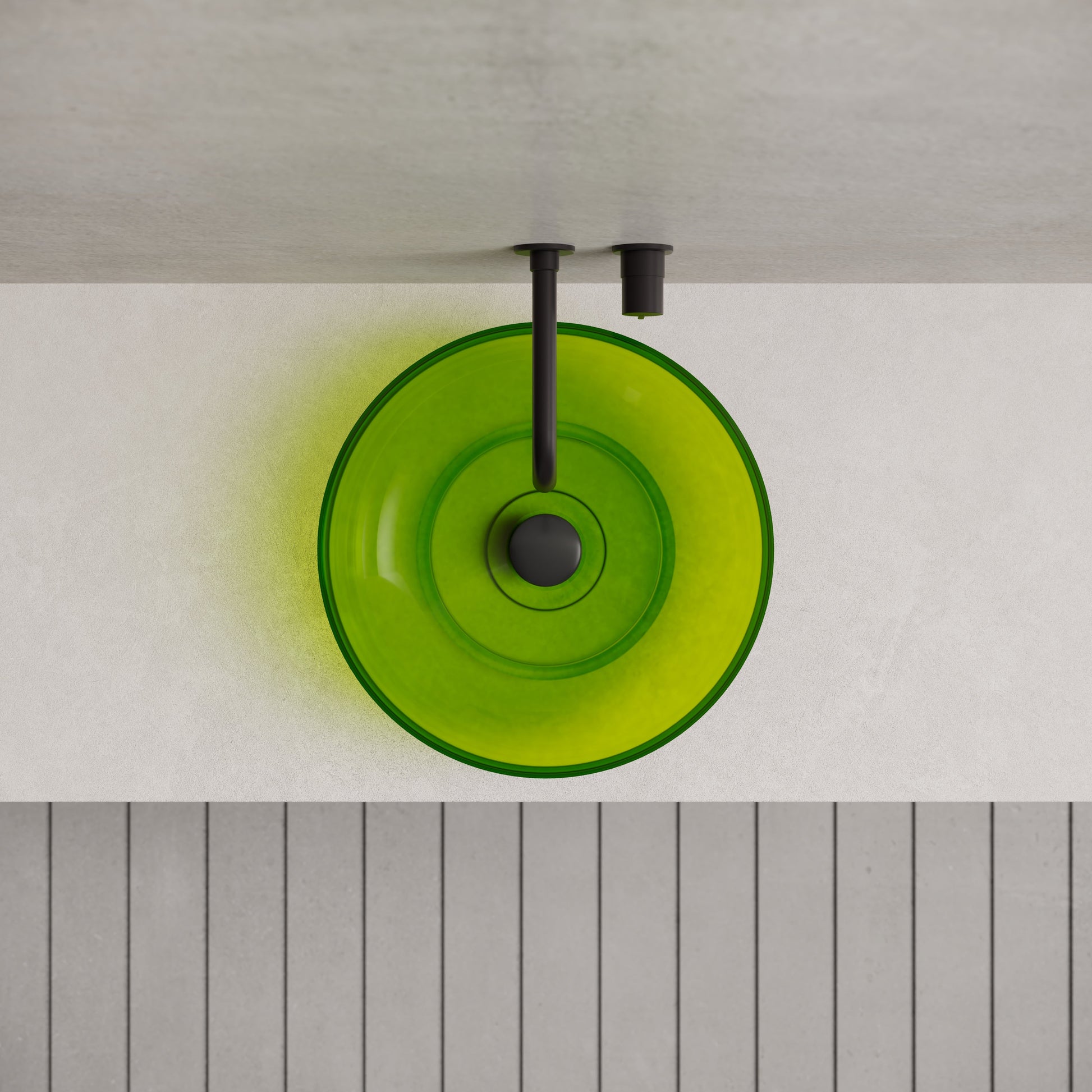 15.7 Inch MonBlari Resin Vessel Bowl Sink Bathroom Sink XR-A002T-CT25-TopView