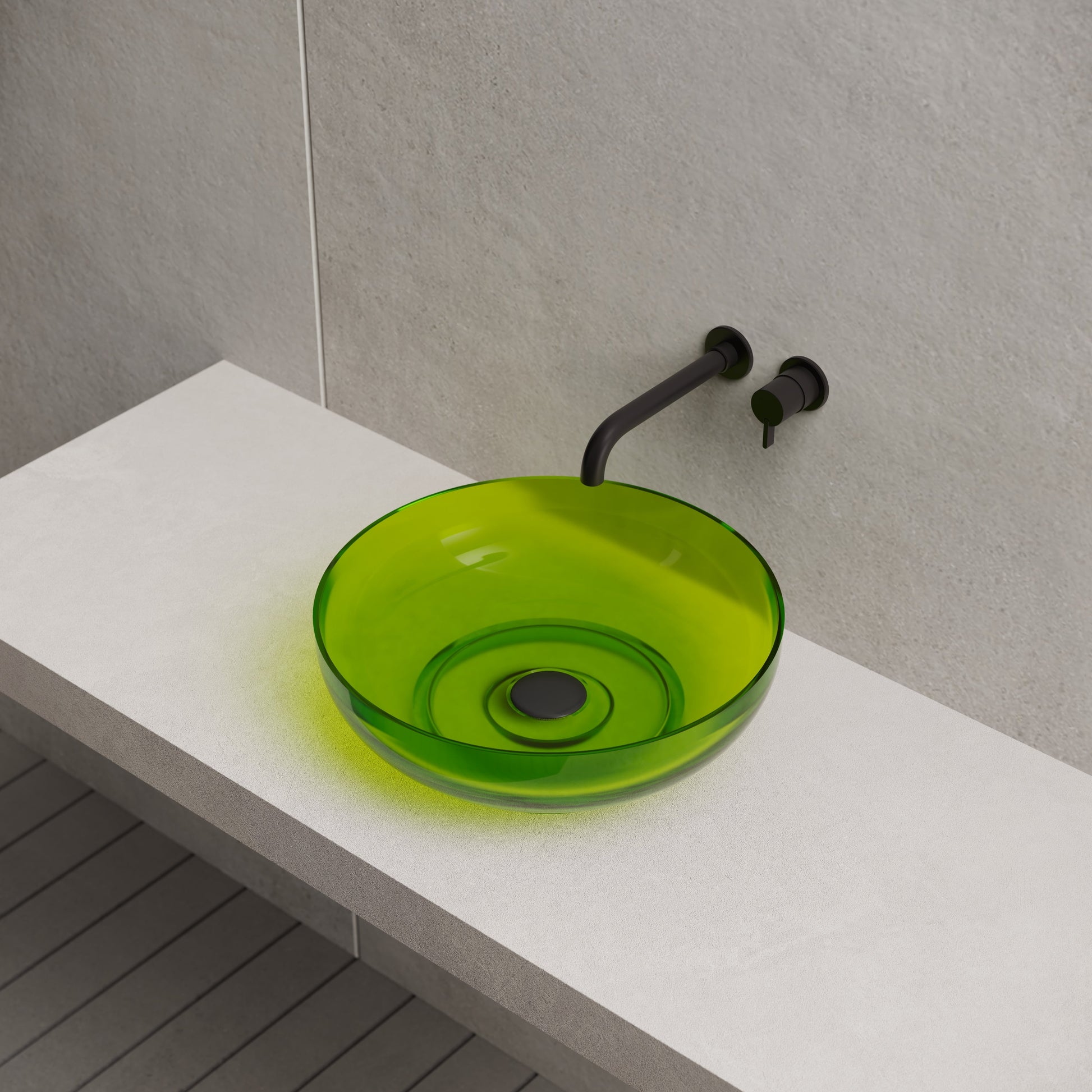 15.7 Inch MonBlari Resin Vessel Bowl Sink Bathroom Sink XR-A002T-CT25-RightTop