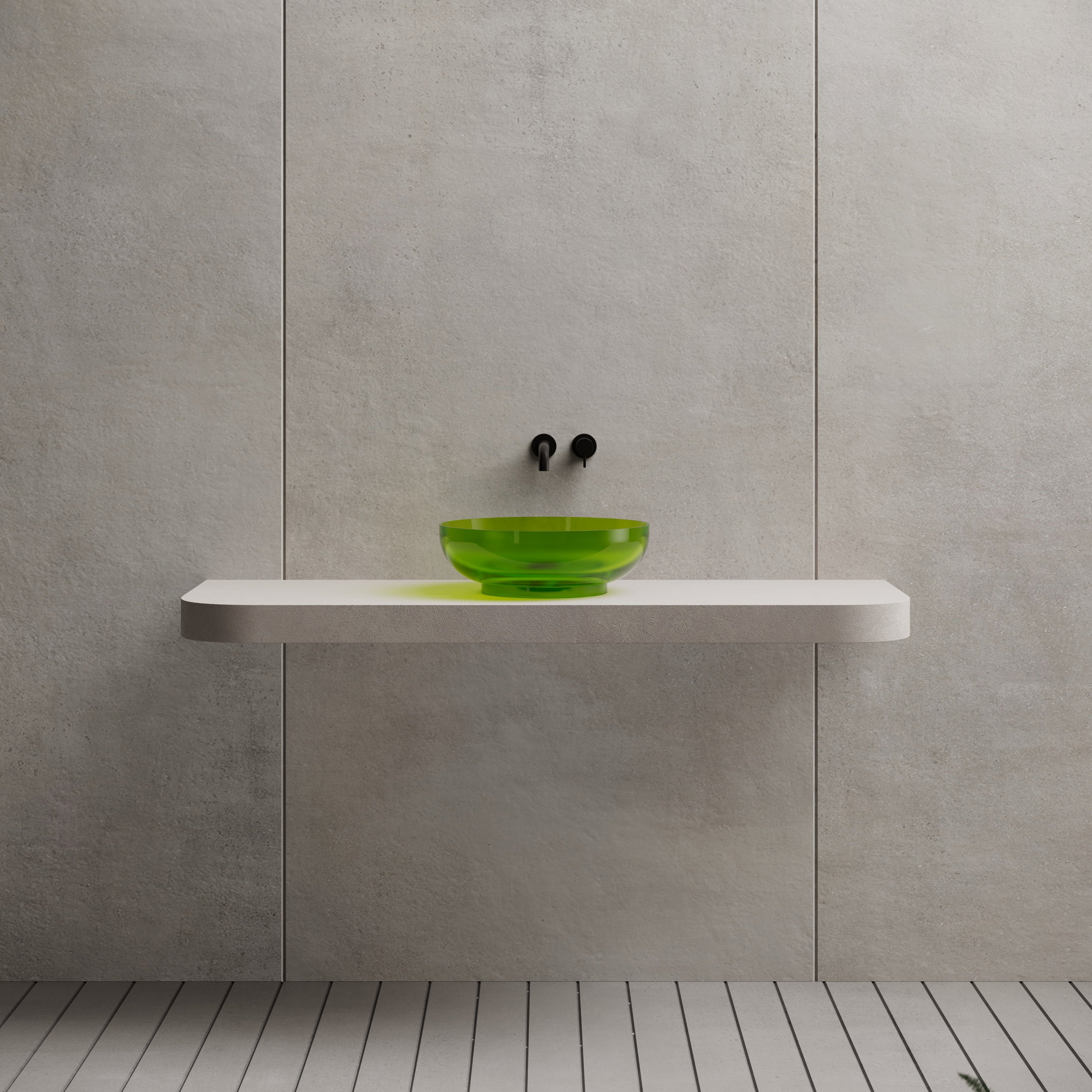 15.7 Inch MonBlari Resin Vessel Bowl Sink Bathroom Sink XR-A002T-CT25-FrontView