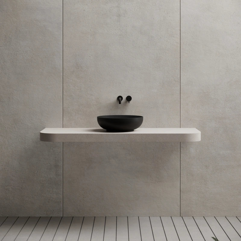 15.7 Inch MonBlari NAIAD SERIES Solid Surface Vessel Bowl Sink Bathroom Sink