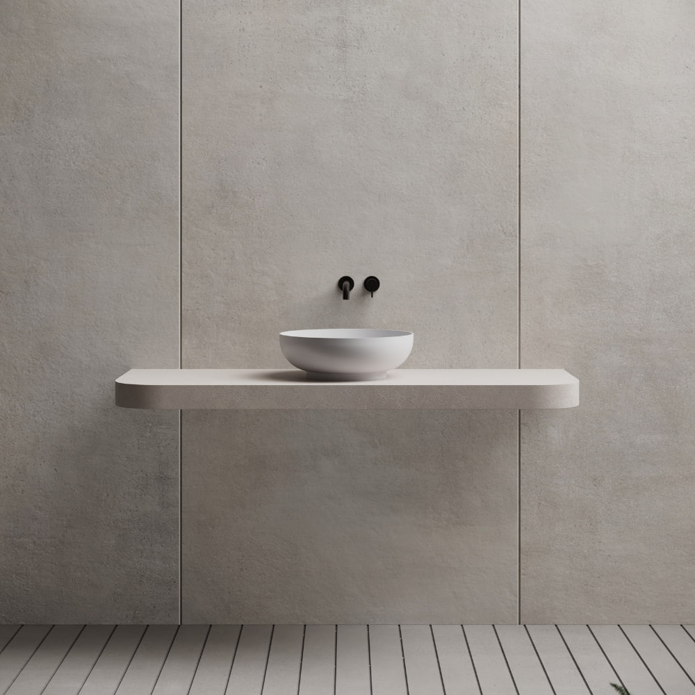 15.7 Inch MonBlari NAIAD SERIES Solid Surface Vessel Bowl Sink Bathroom Sink