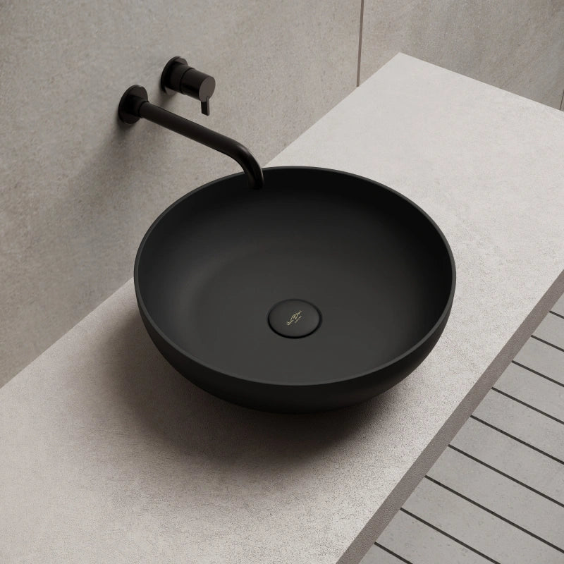 15.7 Inch MonBlari NAIAD SERIES Solid Surface Vessel Bowl Sink Bathroom Sink