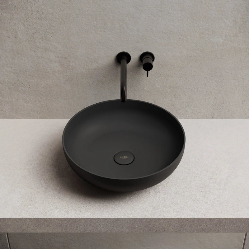 15.7 Inch MonBlari NAIAD SERIES Solid Surface Vessel Bowl Sink Bathroom Sink