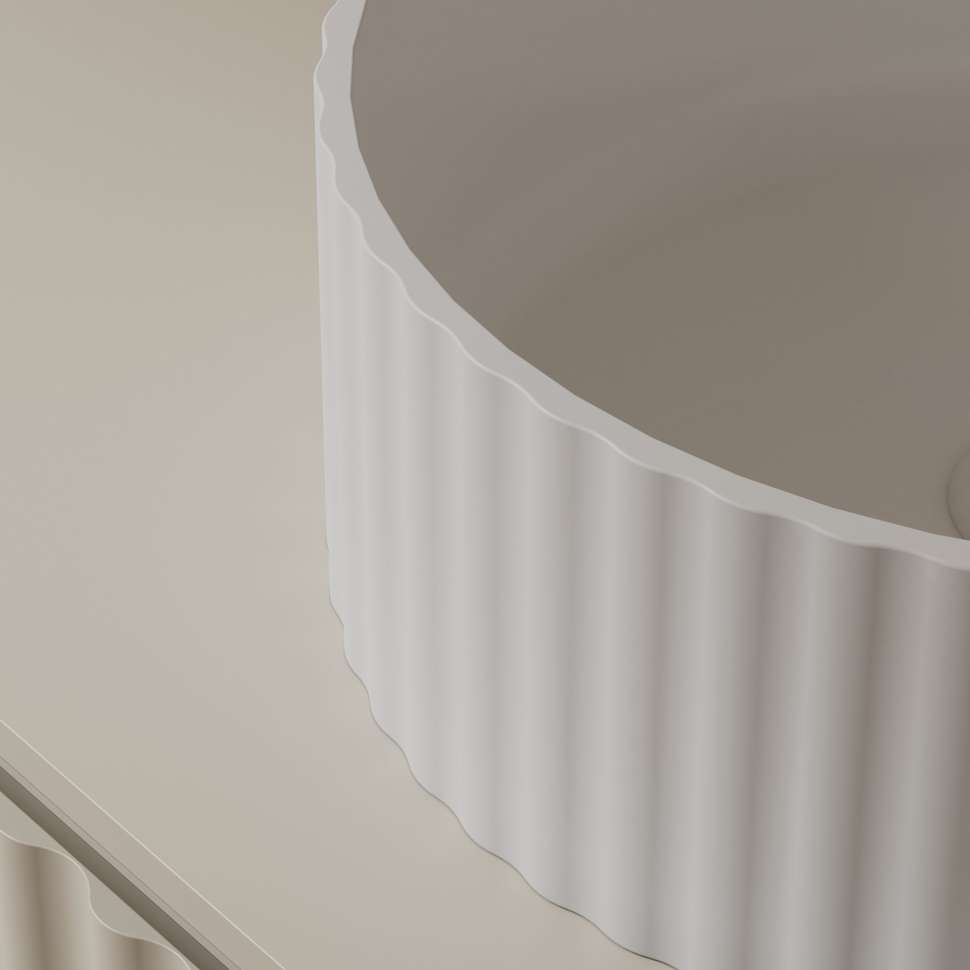 MonBlari Solid Surface Vessel Bowl Sink Bathroom Sink XR-A005-MW-CloseUp