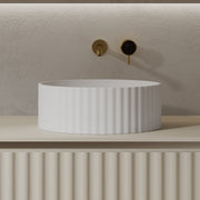 MonBlari Solid Surface Vessel Bowl Sink Bathroom Sink XR-A005-MW-FrontView